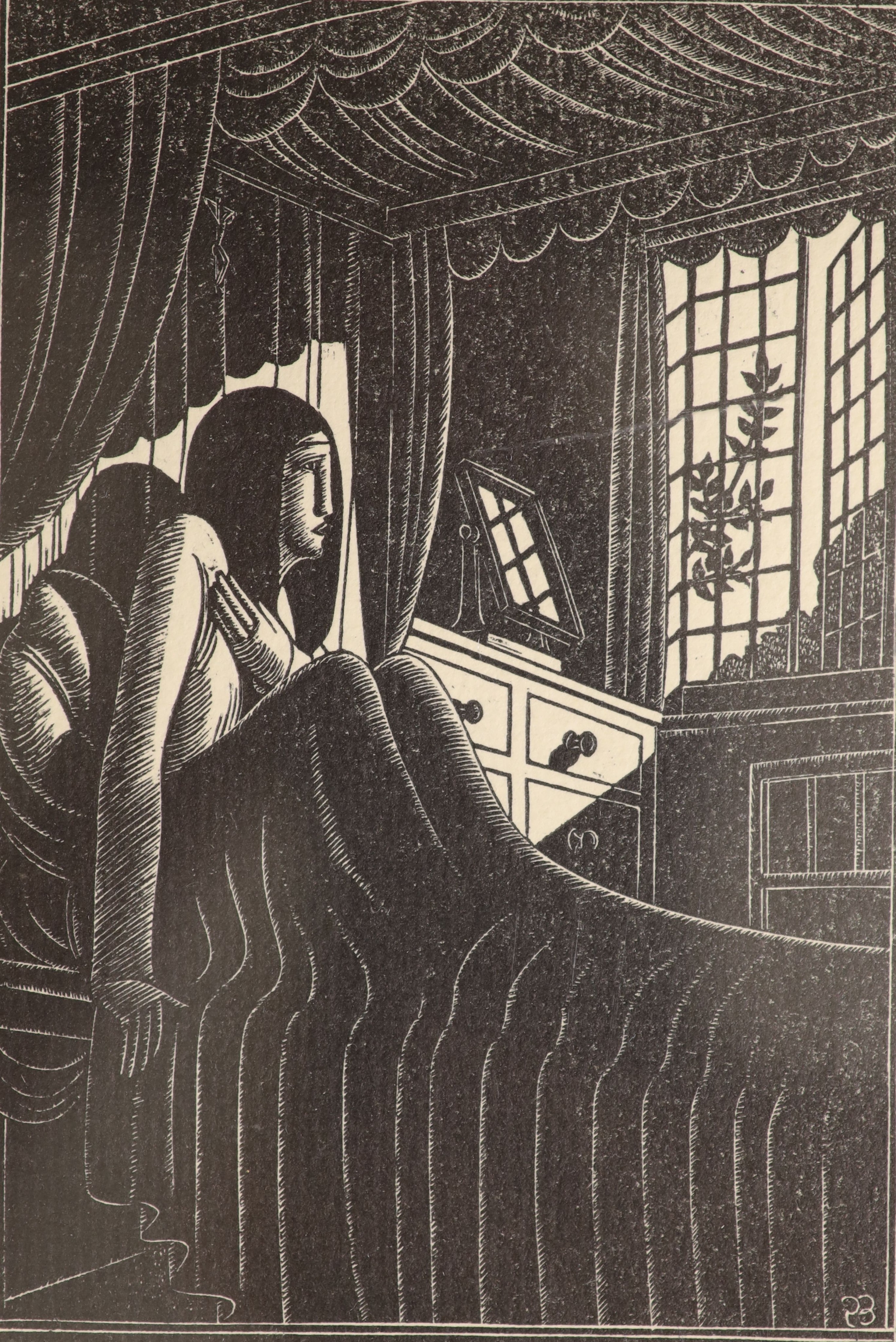 Eric Gill (1882-1940), wood engraving, Autumn Midnight, JP231, 11.5 x 8cm, unframed.